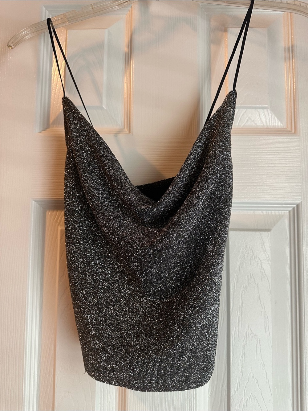 Express Black Glitter Cami Top